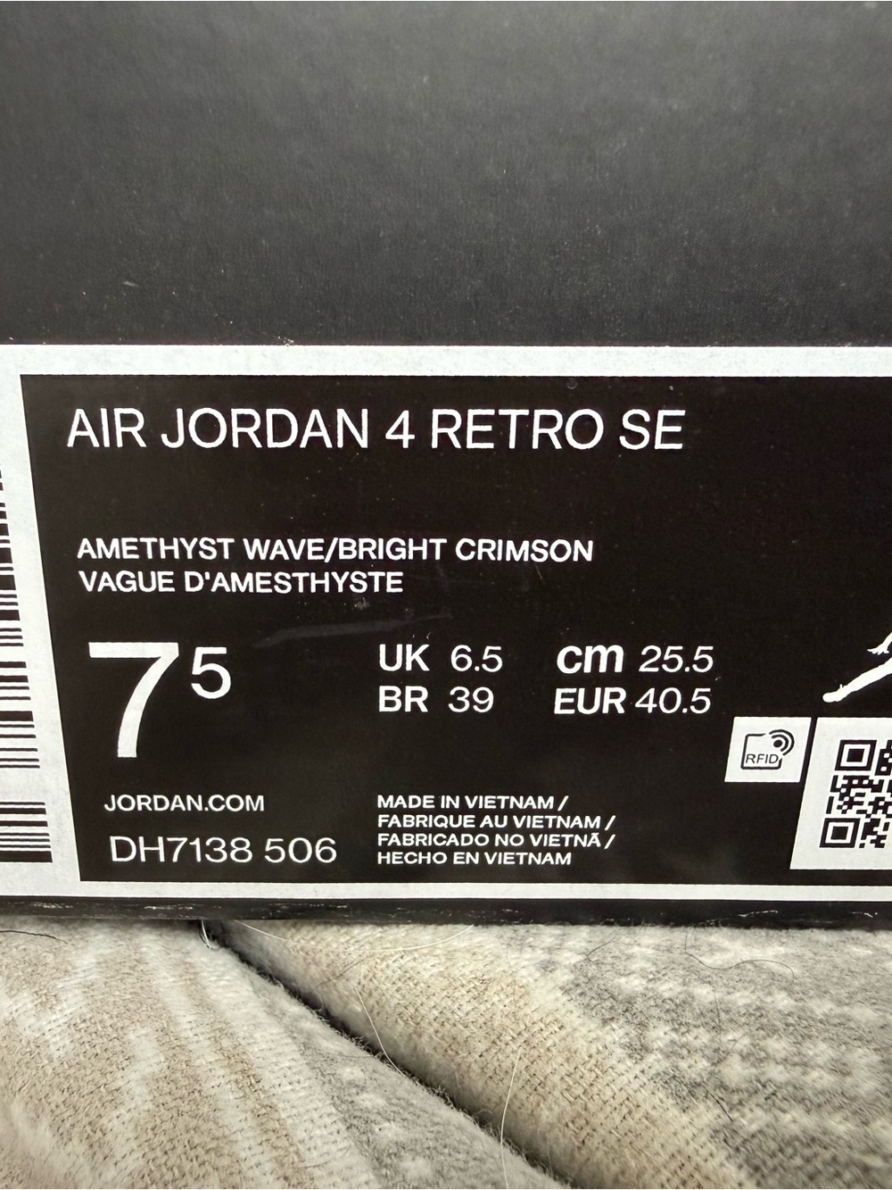Air Jordan 4 Retro SE 7.5 men’s 9-9.5 in womens Tie-Dye Sneakers lavender pink - Picture 10 of 15